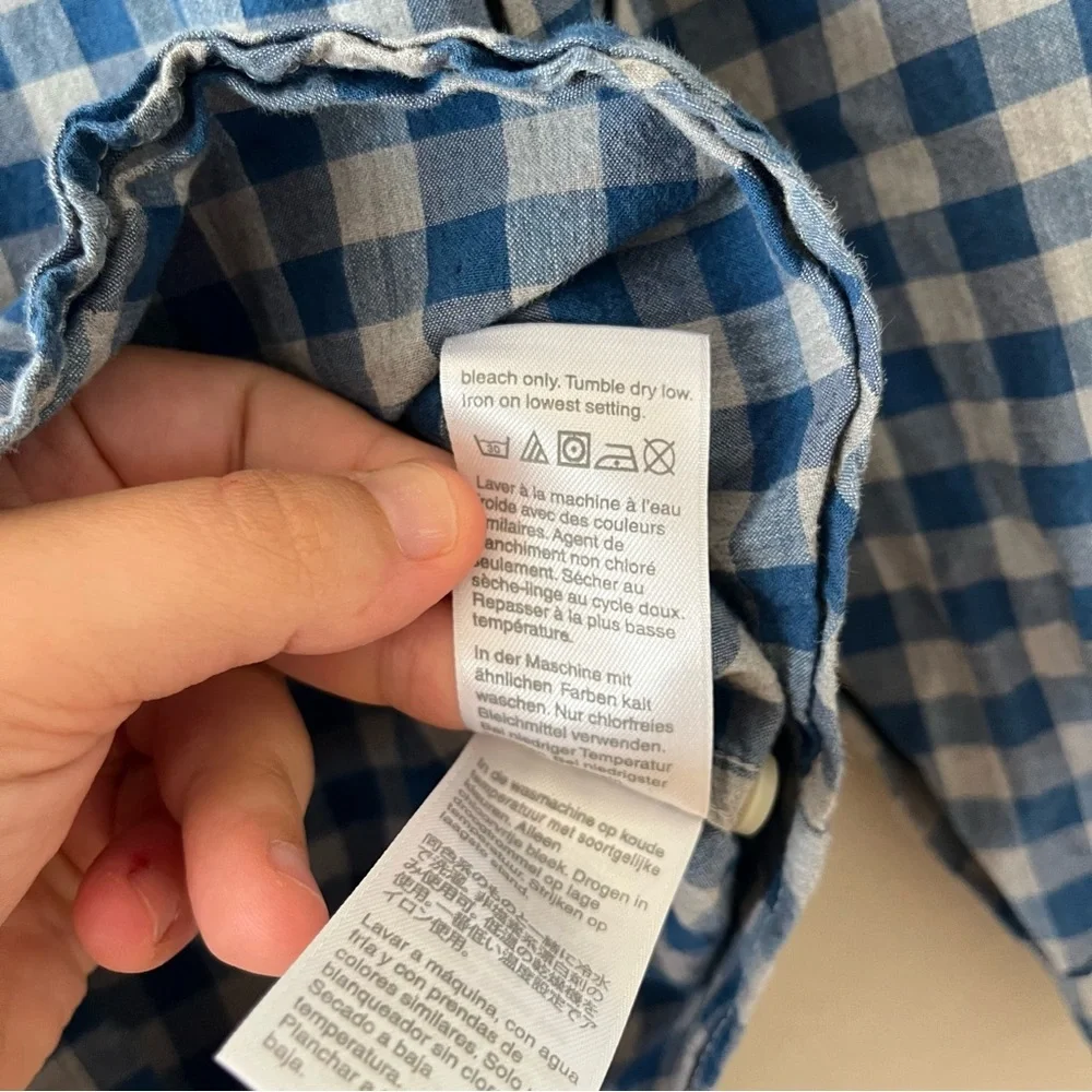 J. Crew Gingham‎ Plaid Button Down Shirt Men's Medium